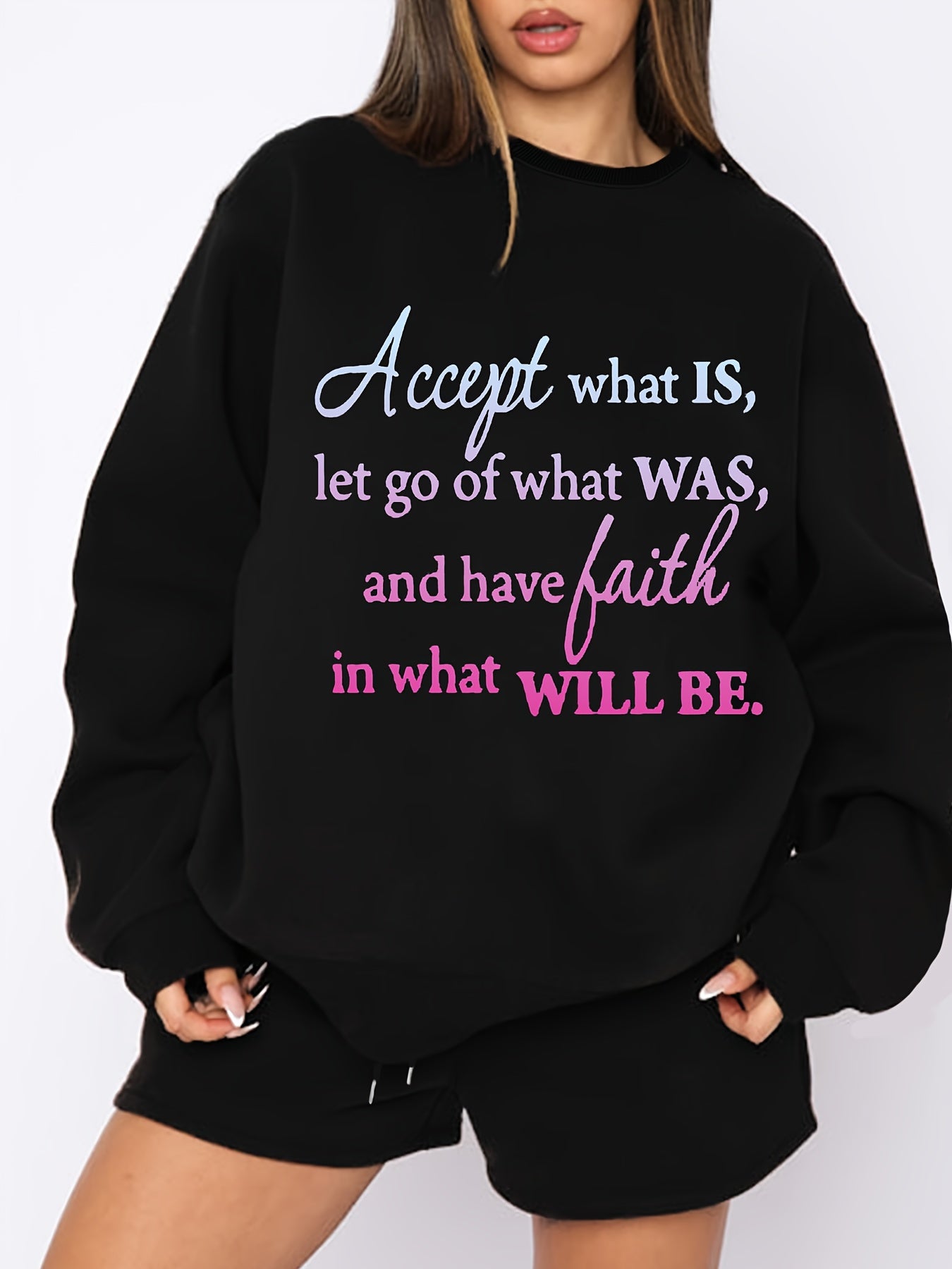 Accept What Is Let Go Of What Was Have Faith In What Will Be Plus Size Women's Christian Casual Outfit claimedbygoddesigns