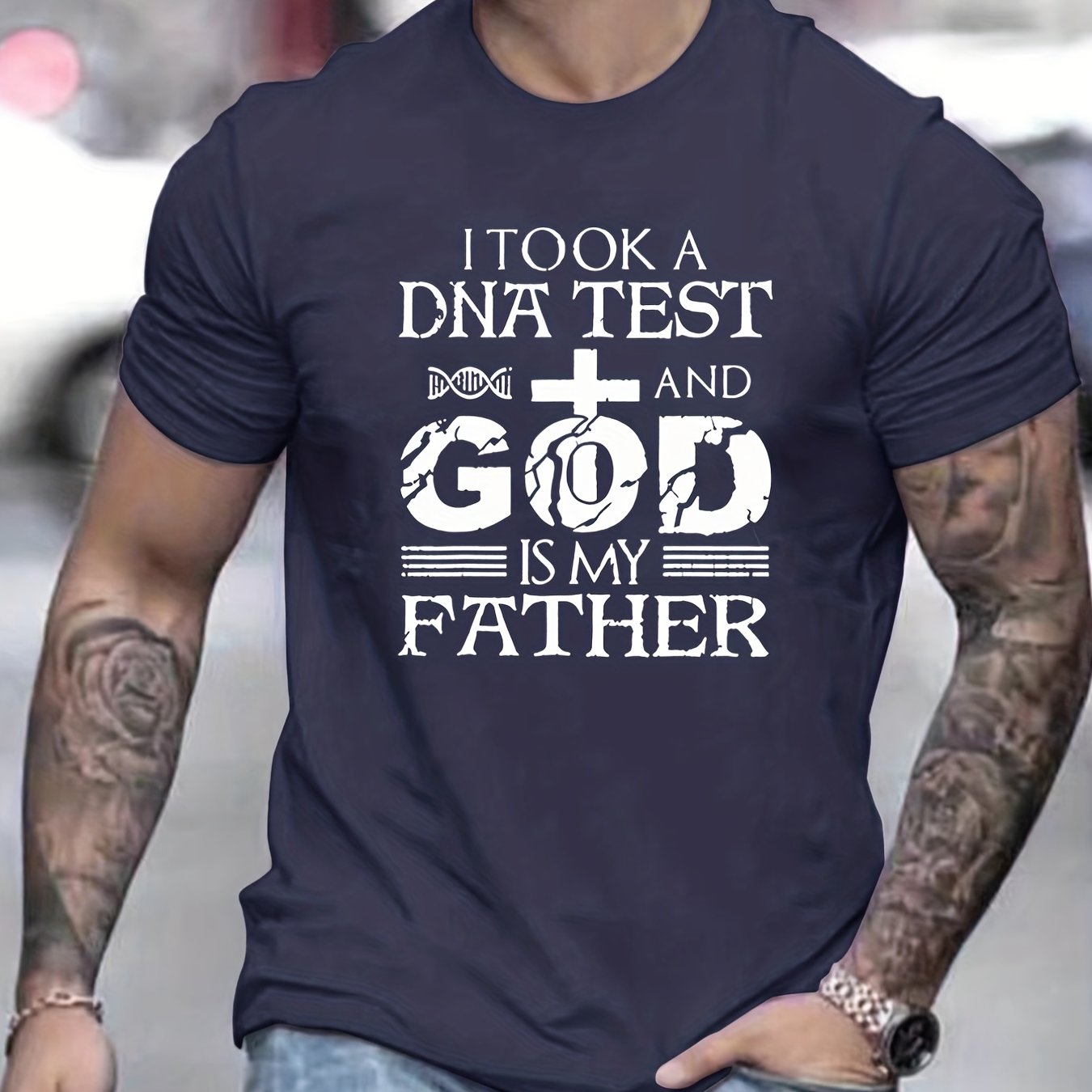 I Took A DNA Test & God Is My Father Men's Christian T-shirt claimedbygoddesigns