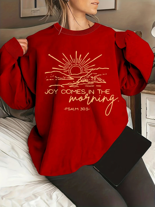 Joy Comes In The Morning Plus Size Women's Christian Pullover Sweatshirt claimedbygoddesigns