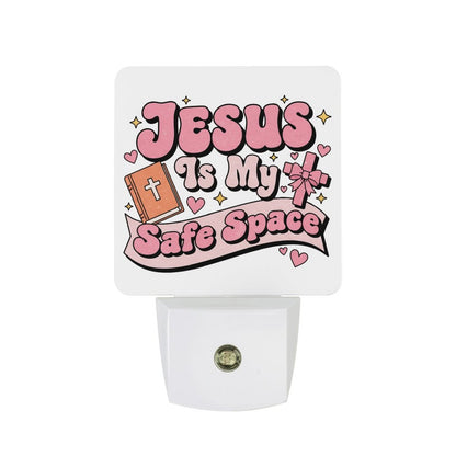 He Is My Safe Space Christian Night Light For Kids - ClaimedbyGodDesigns