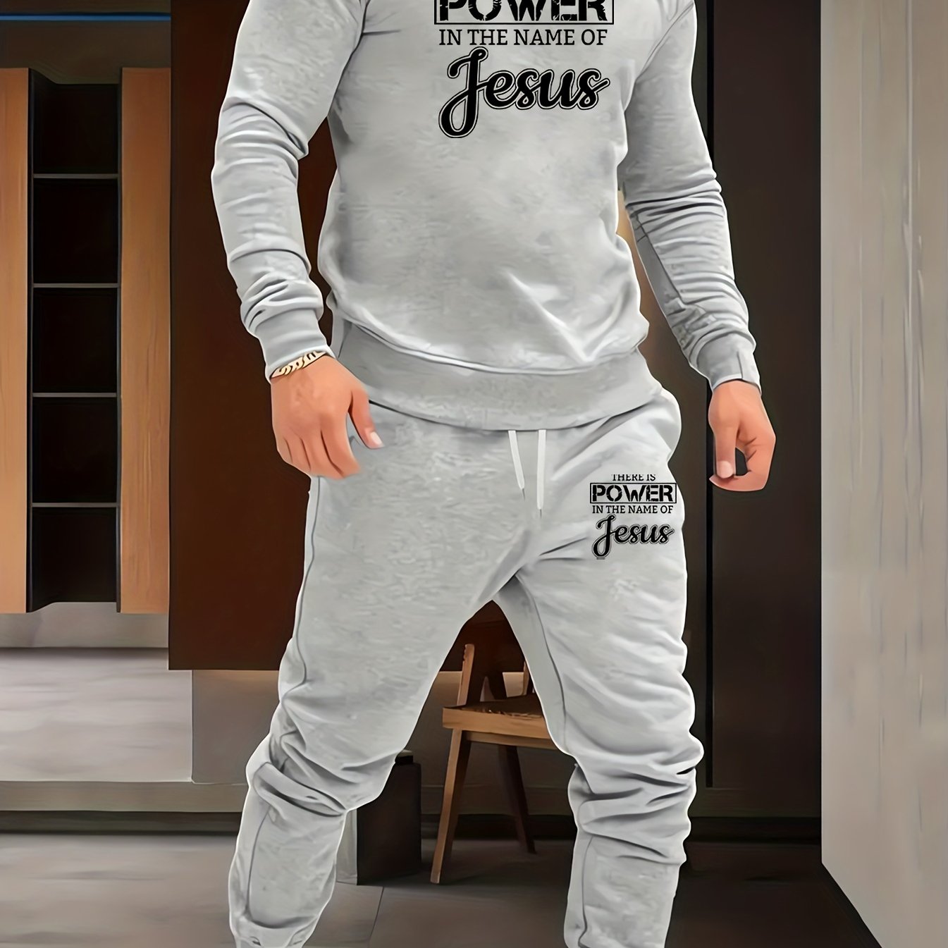 There Is Power In The Name Of Jesus Men's Christian Casual Outfit claimedbygoddesigns
