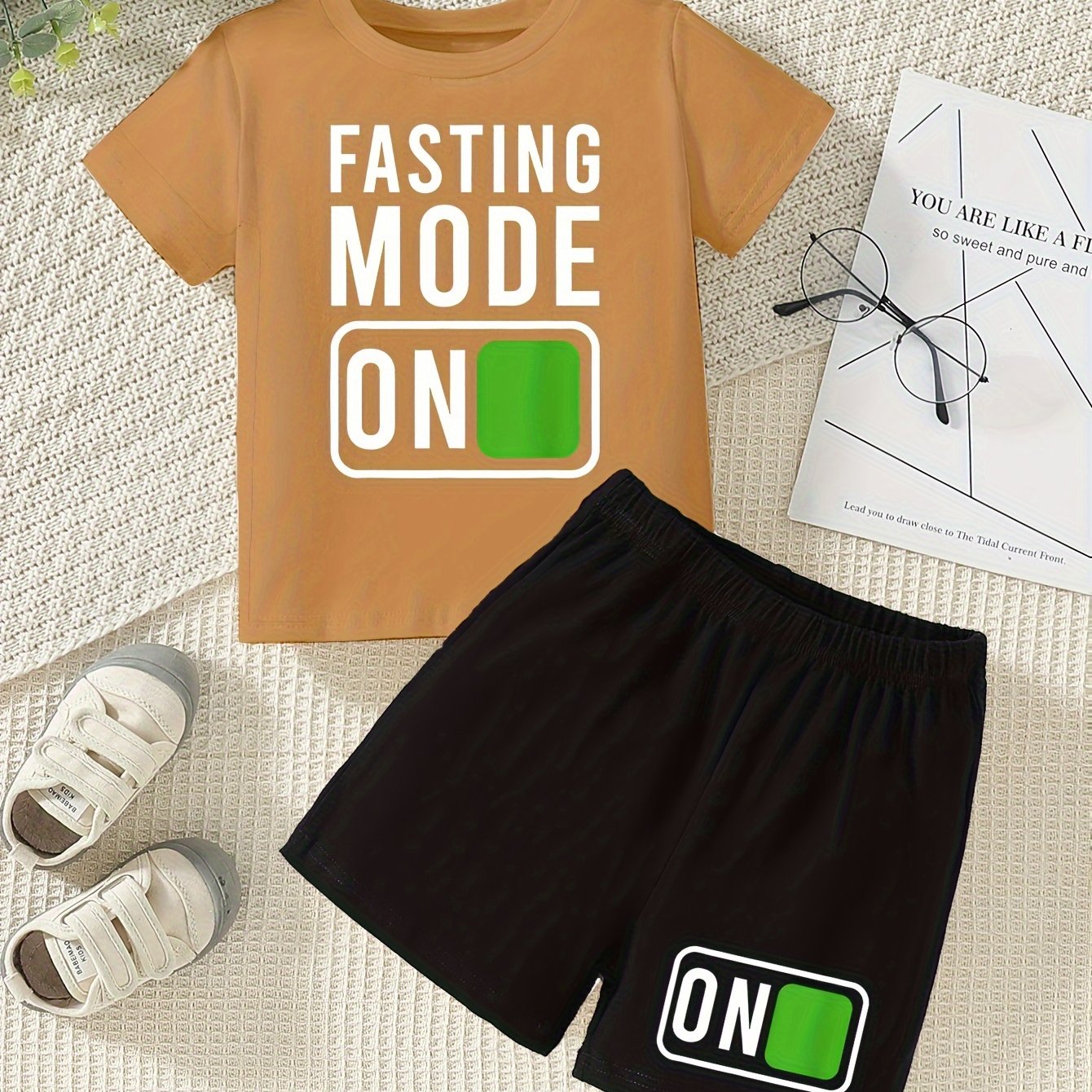 Fasting Mode On Toddler Christian Pajama Set claimedbygoddesigns