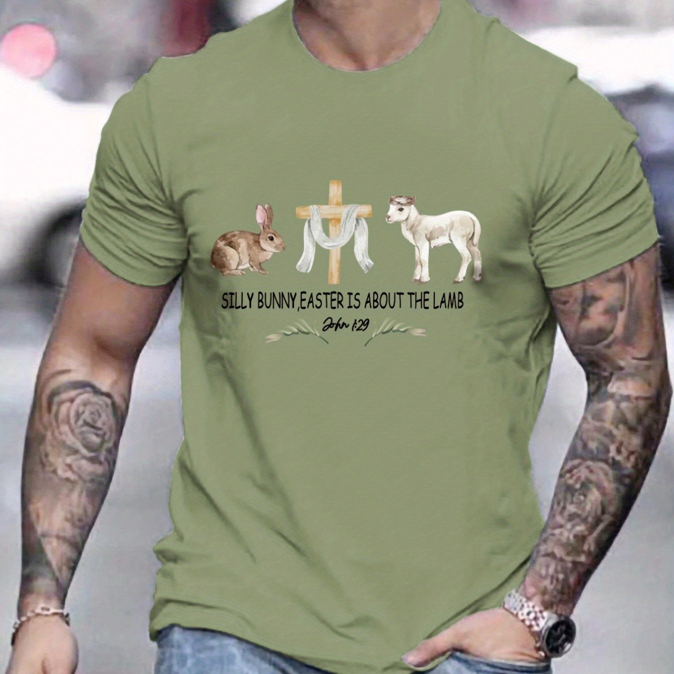 Silly Bunny, Easter Is About The Lamb Men's Christian T-shirt claimedbygoddesigns