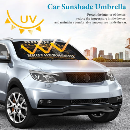 Broke But Blessed Brotherhood — Funny Christian Car Sunshade Umbrella - ClaimedbyGodDesigns