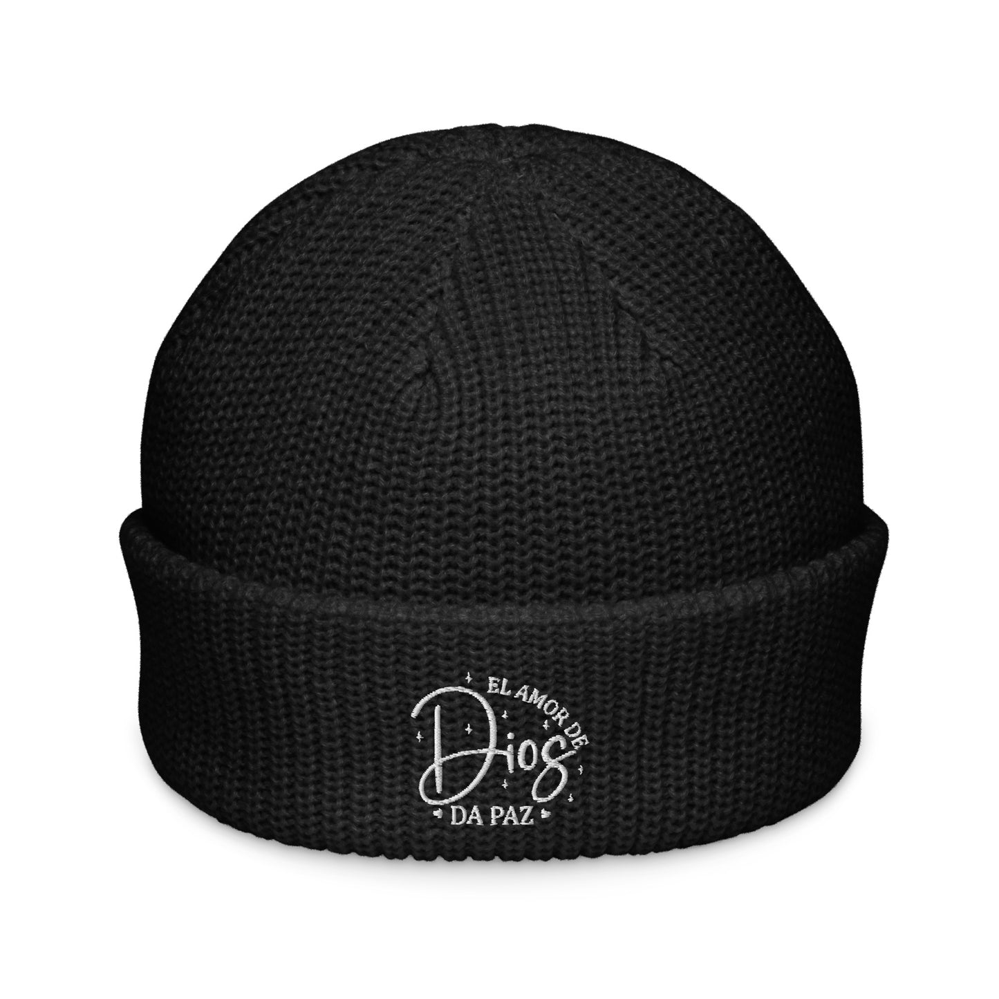 Amor De Dios Da Paz Spanish Christian Fisherman beanie