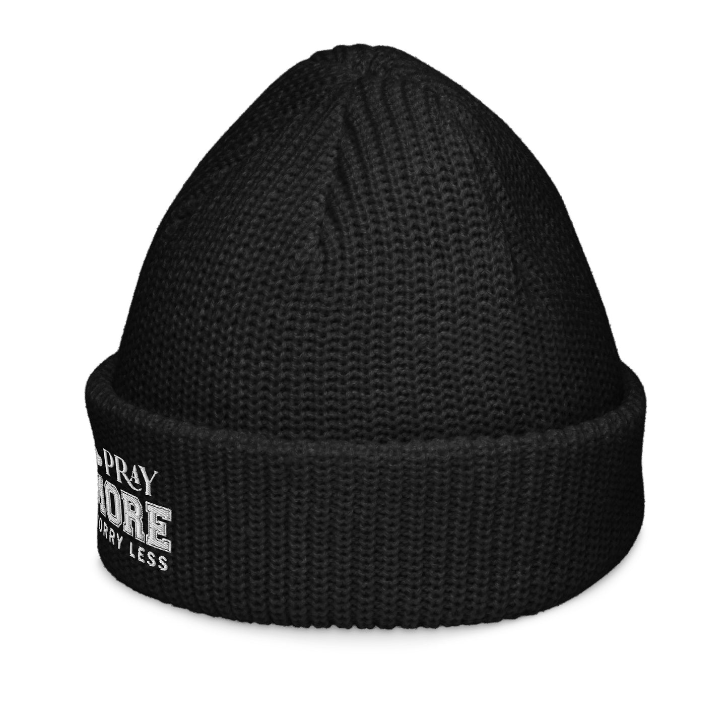 Pray More Worry Less Adult Christian Fisherman beanie