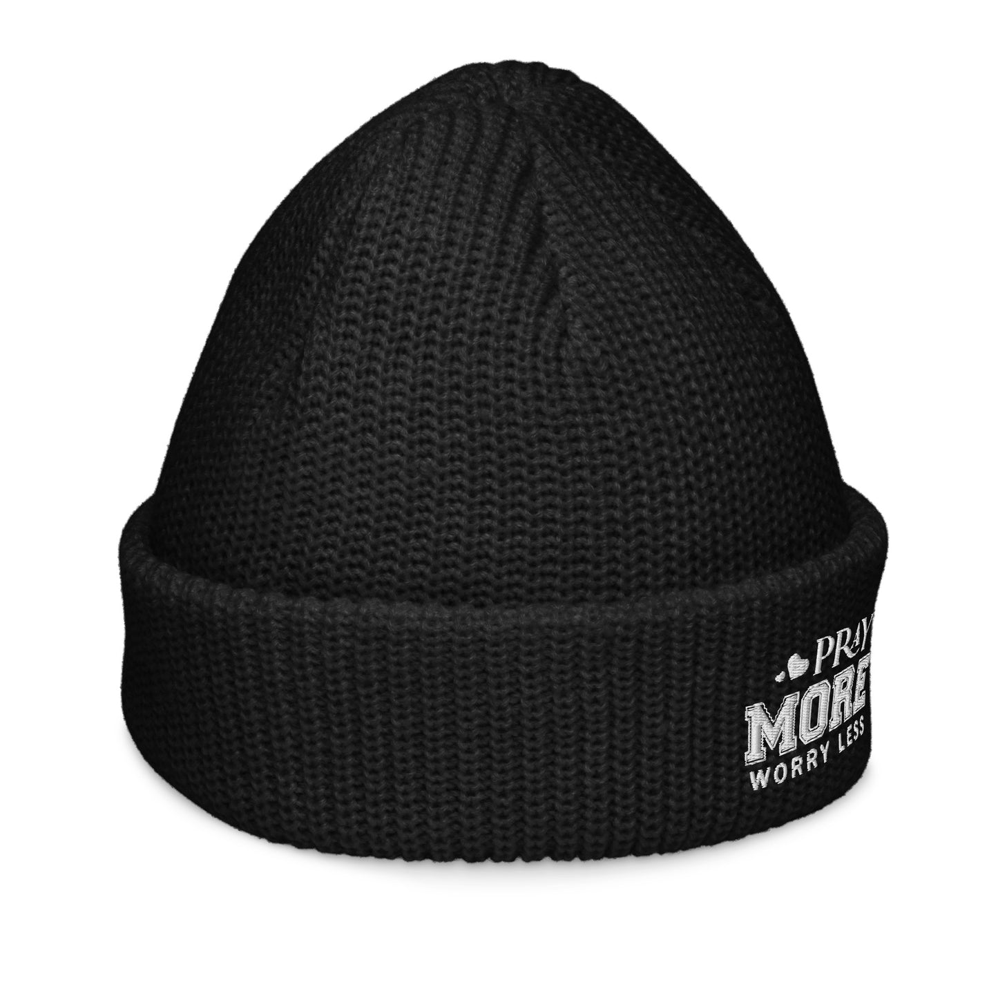 Pray More Worry Less Adult Christian Fisherman beanie