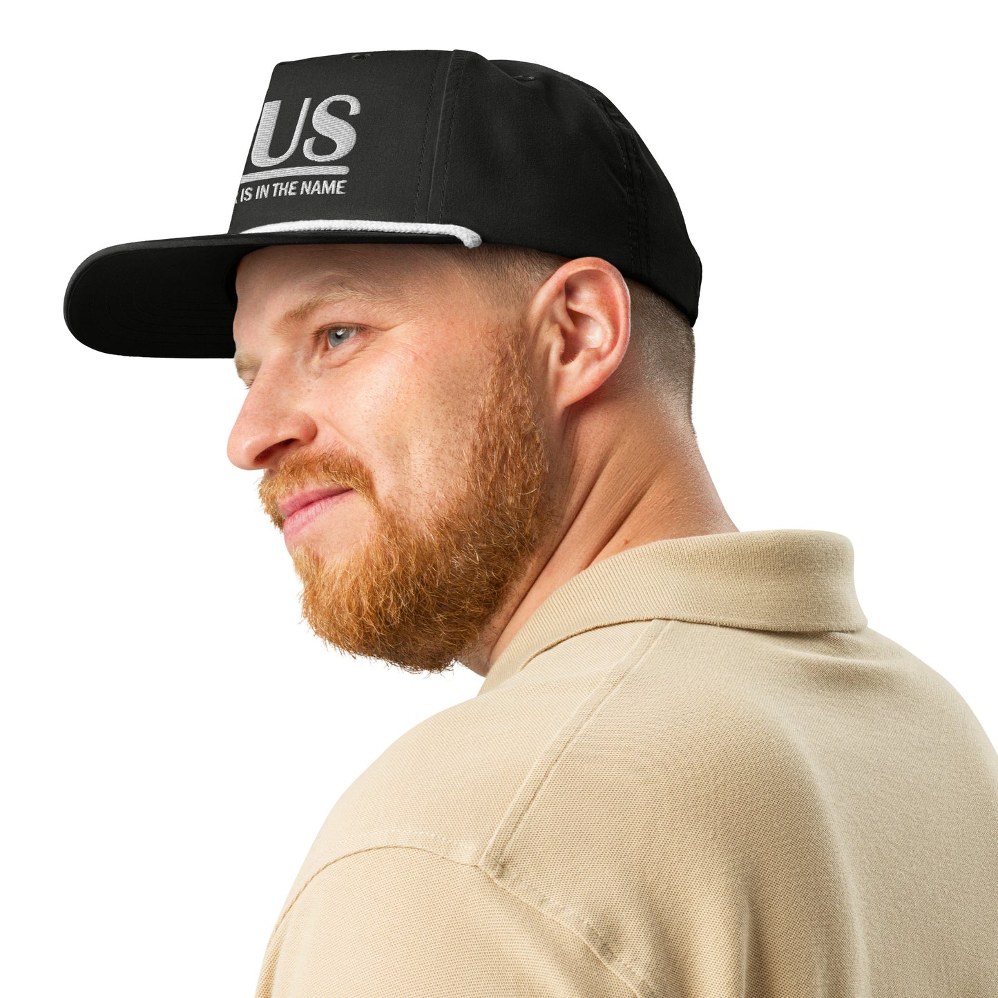 JesUS Who He Died For Is In The Name Adult Christian Golf rope Hat