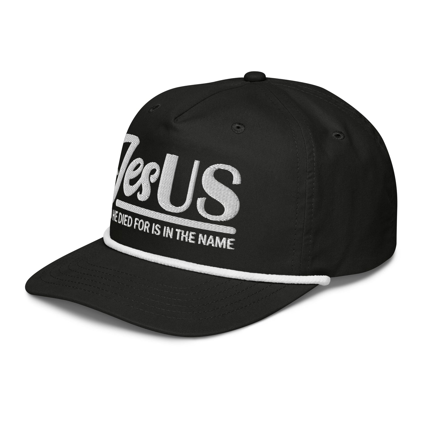 JesUS Who He Died For Is In The Name Adult Christian Golf rope Hat