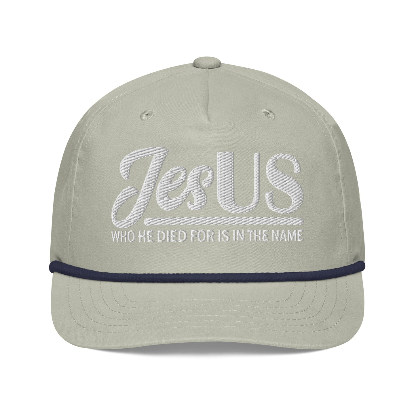 JesUS Who He Died For Is In The Name Adult Christian Golf rope Hat