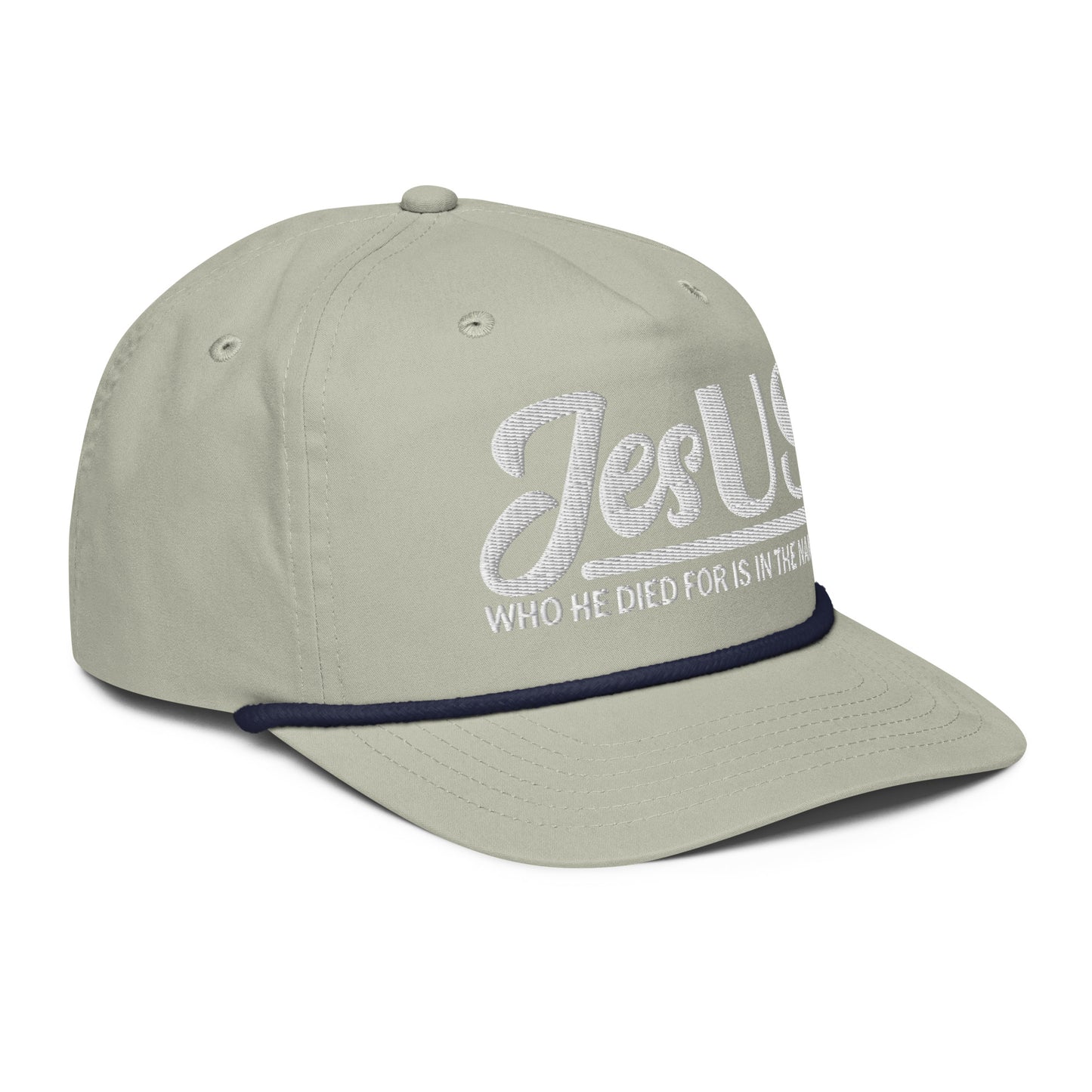 JesUS Who He Died For Is In The Name Adult Christian Golf rope Hat