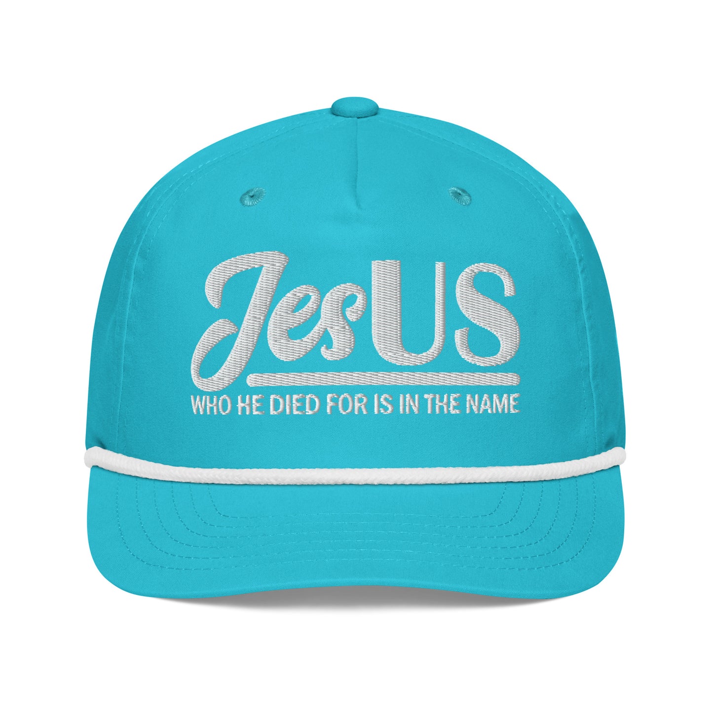 JesUS Who He Died For Is In The Name Adult Christian Golf rope Hat