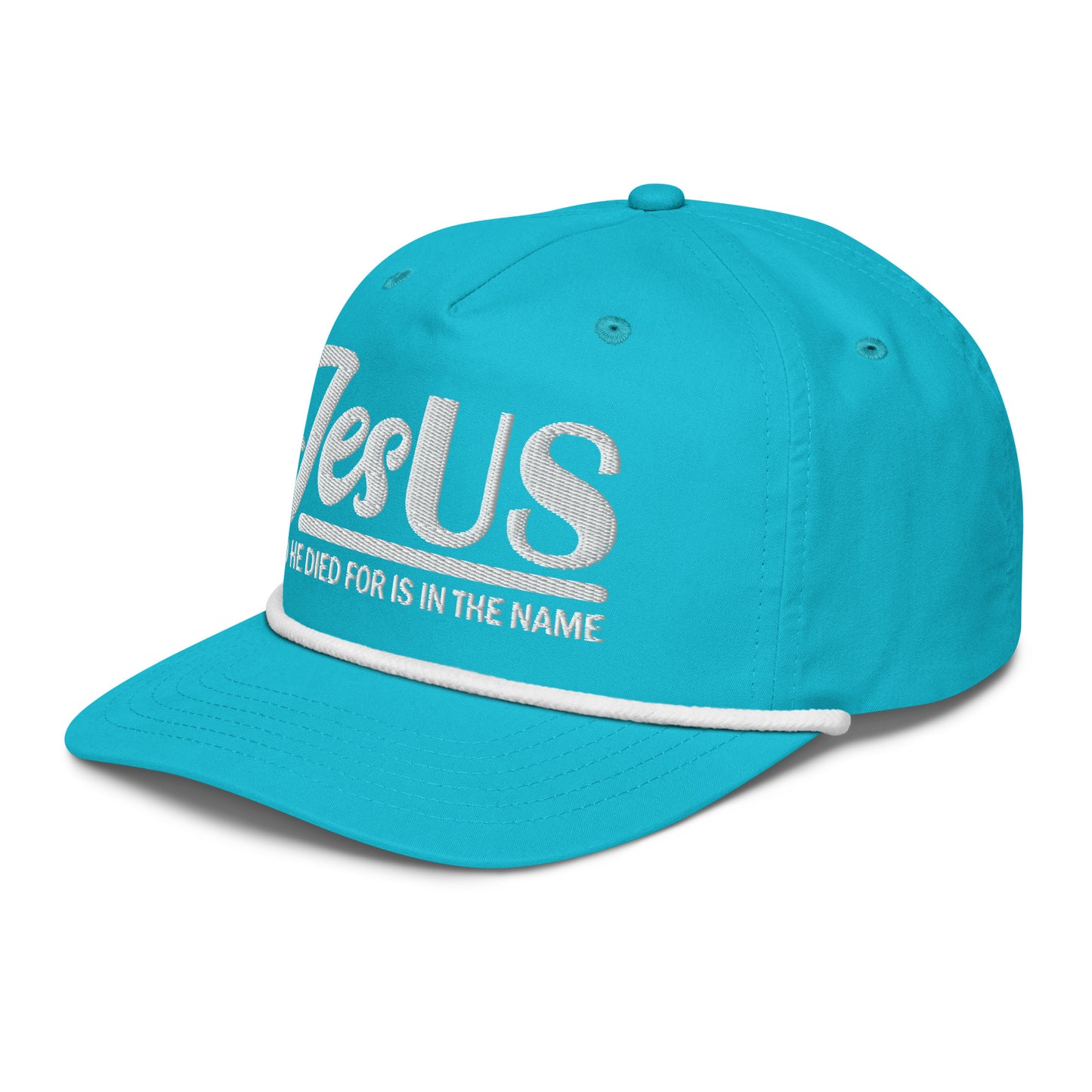 JesUS Who He Died For Is In The Name Adult Christian Golf rope Hat