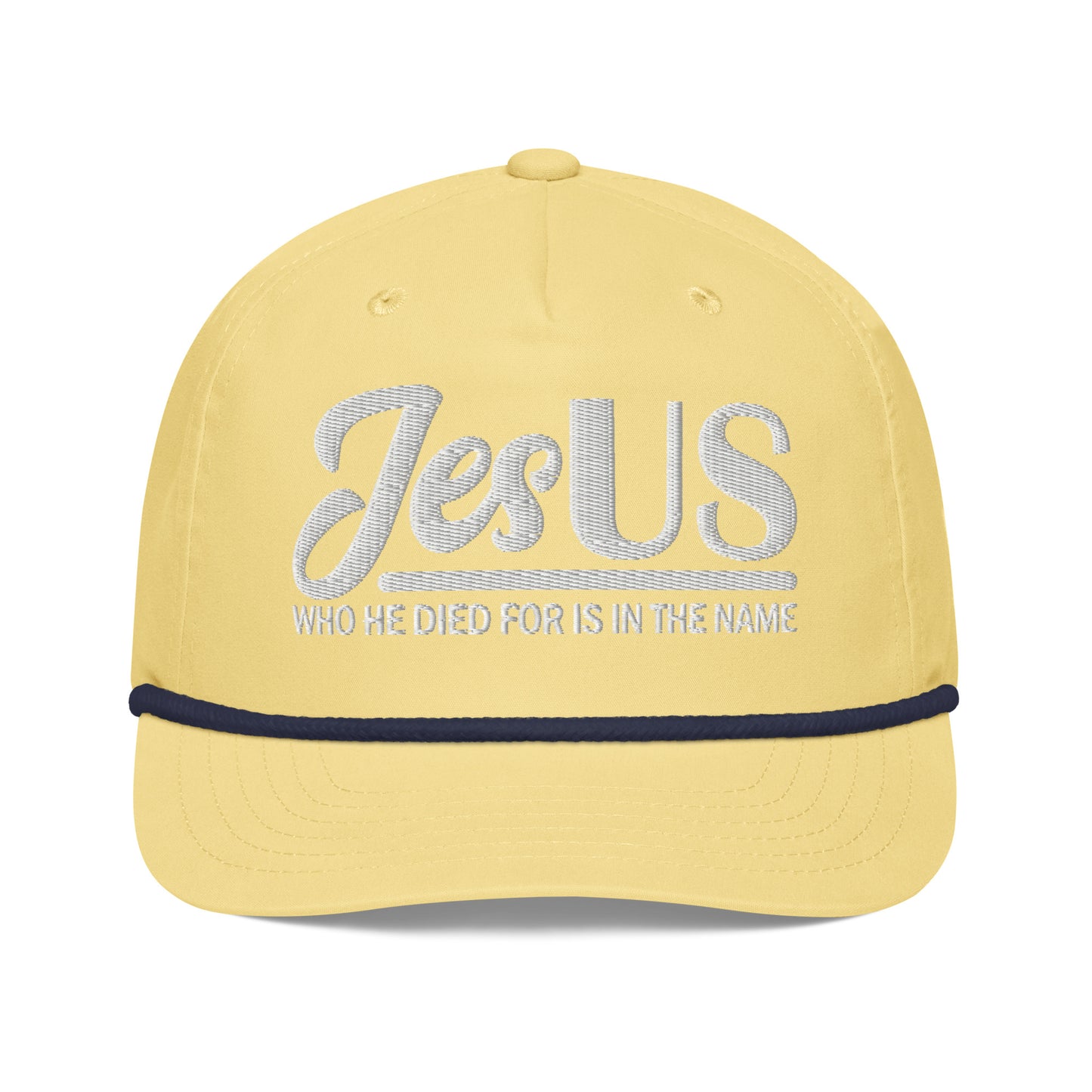 JesUS Who He Died For Is In The Name Adult Christian Golf rope Hat