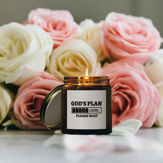 His Plan Loading Please Wait Christian Scented Candle (4oz, 9oz)