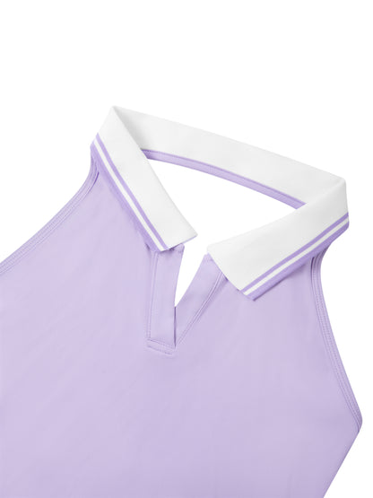 I Vibe Heavy With God Women's Christian Collared Halter A-Line Tennis Dress