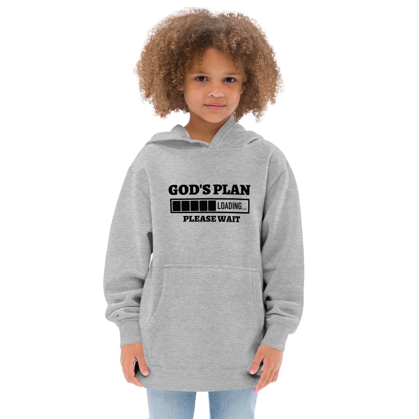 God's Plan Loading Please Wait Youth Christian fleece hooded Sweatshirt