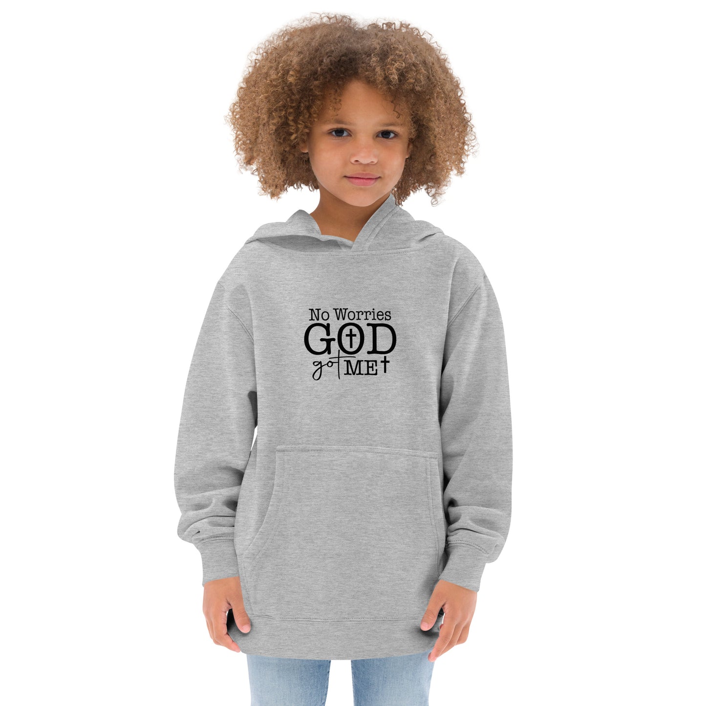 No Worries God Got Me Youth Christian Fleece hooded Sweatshirt