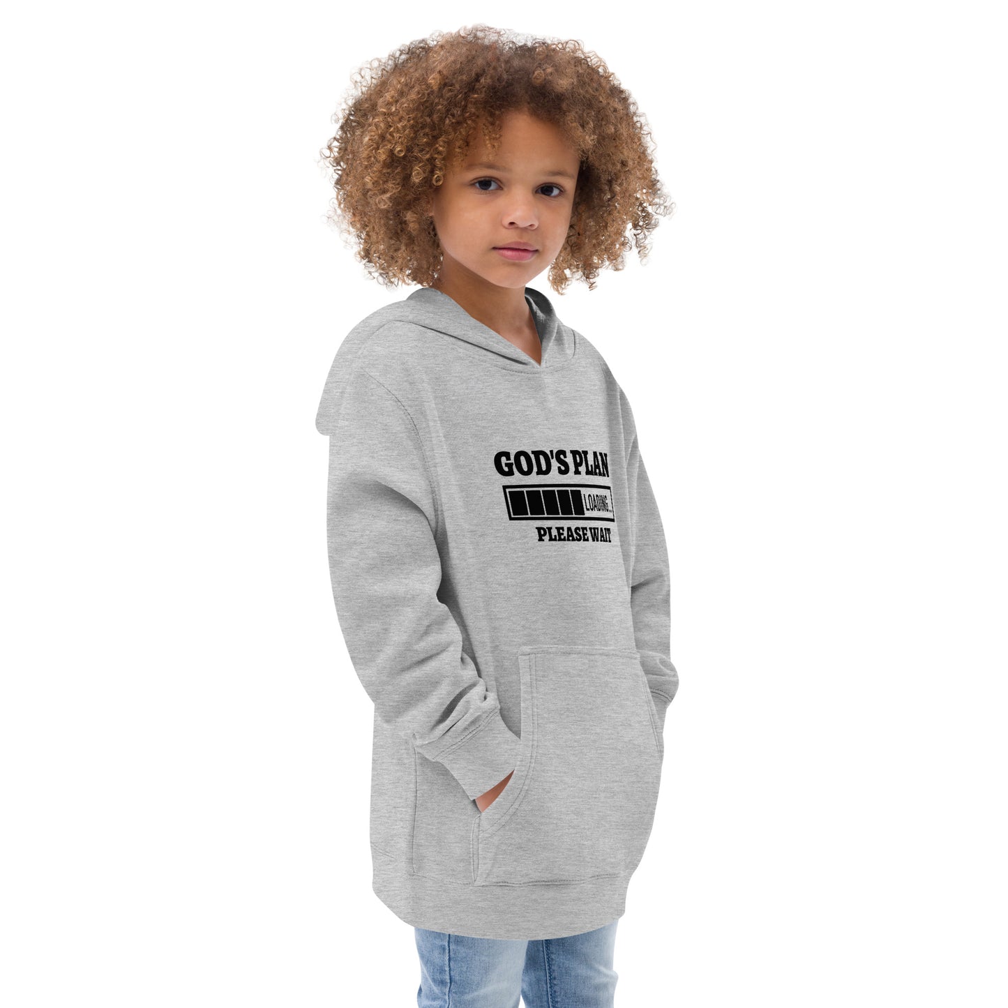 God's Plan Loading Please Wait Youth Christian fleece hooded Sweatshirt