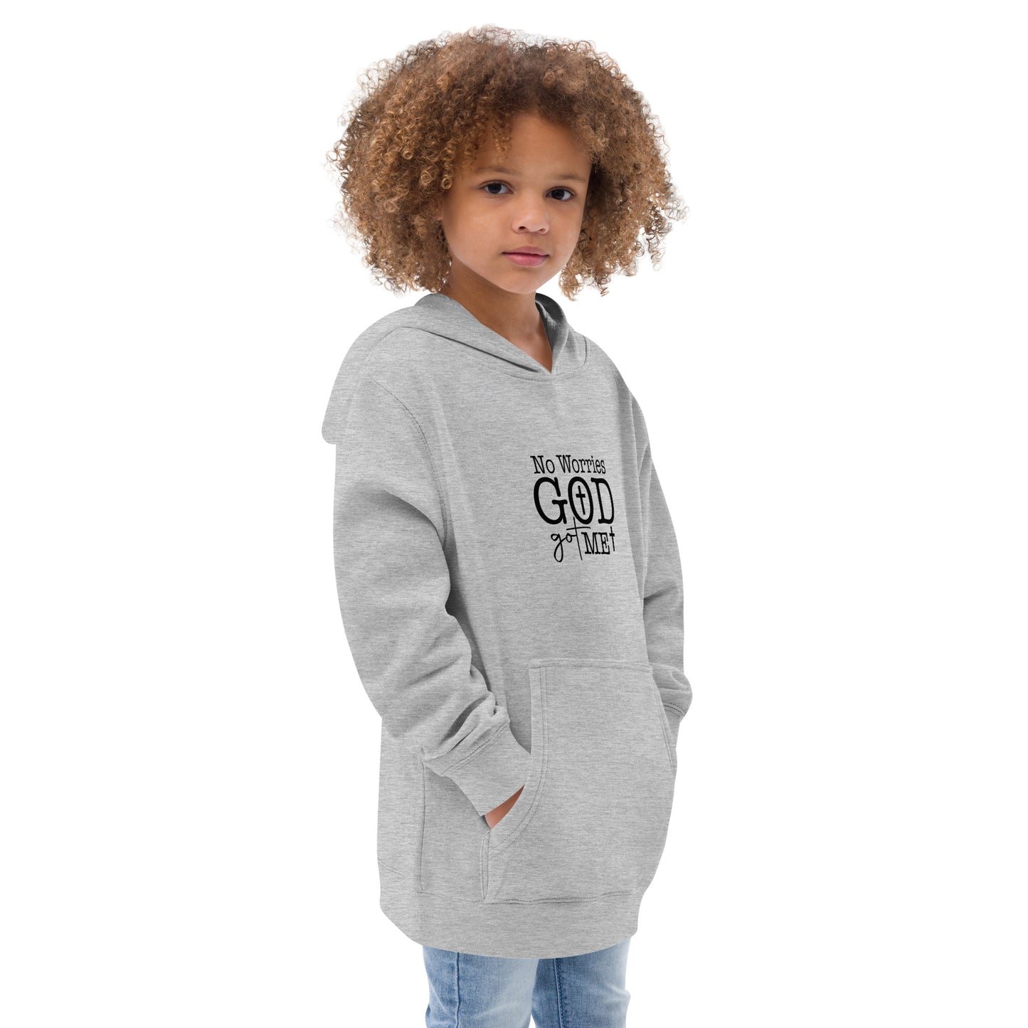 No Worries God Got Me Youth Christian Fleece hooded Sweatshirt