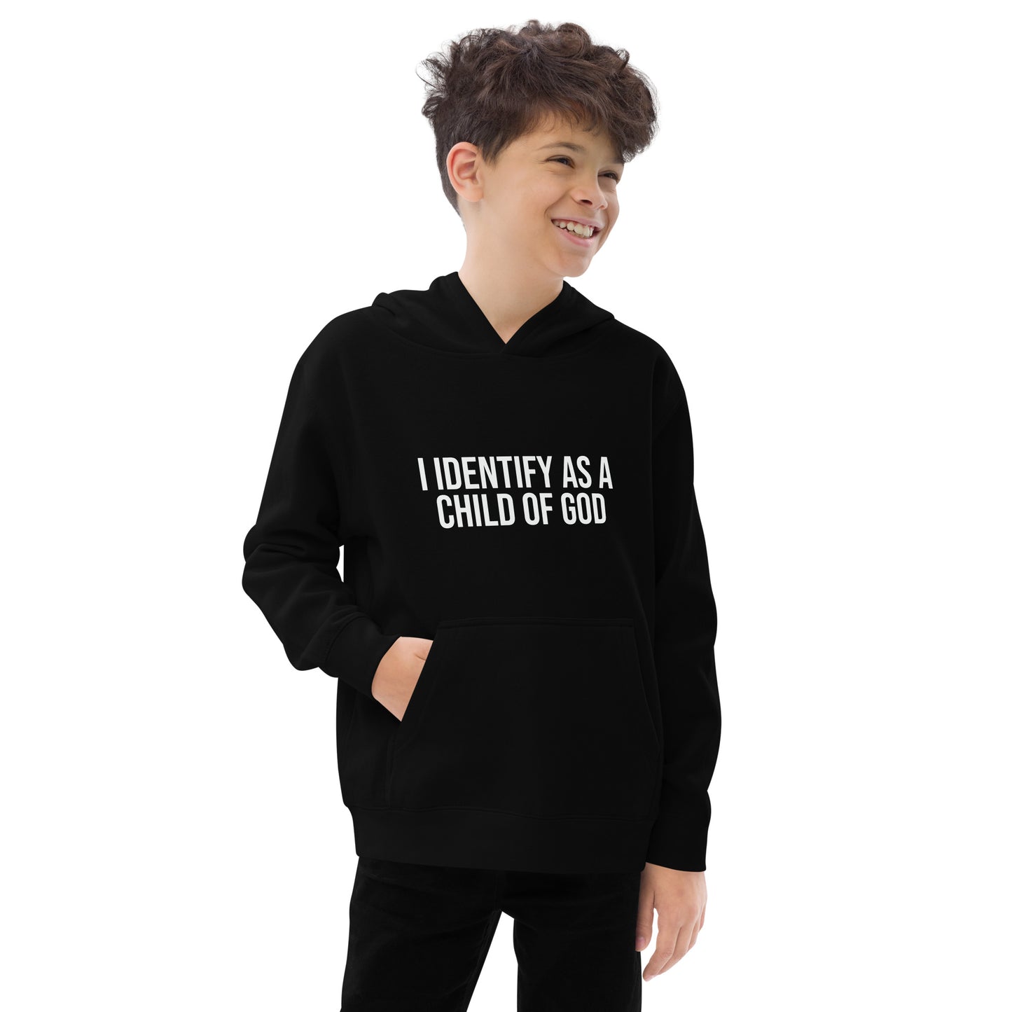 I Identify As A Child Of God Youth Christian fleece hooded Sweatshirt