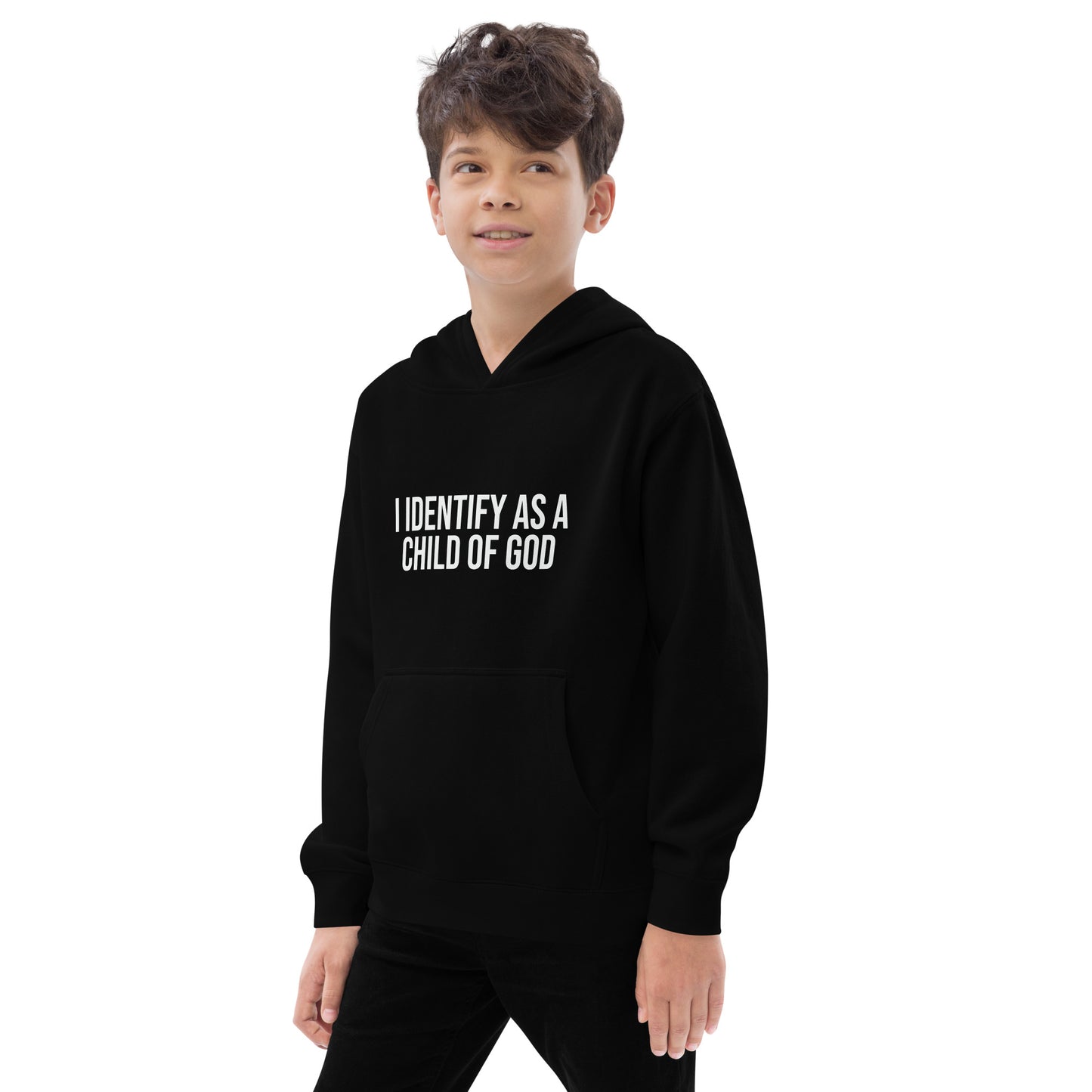 I Identify As A Child Of God Youth Christian fleece hooded Sweatshirt