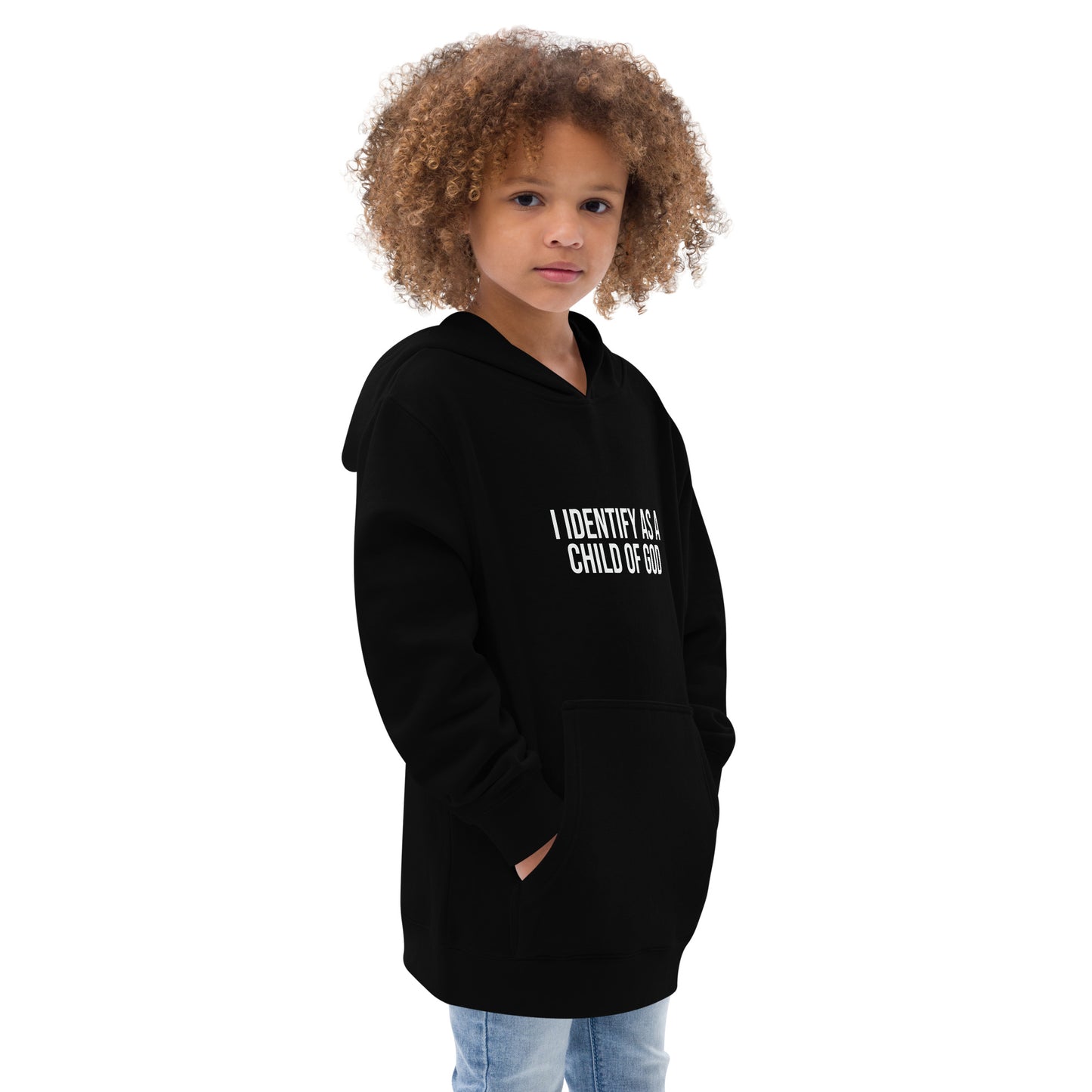 I Identify As A Child Of God Youth Christian fleece hooded Sweatshirt