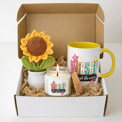 Worship Through The Worry Hello Sunshine Christian Gift Set - ClaimedbyGodDesigns