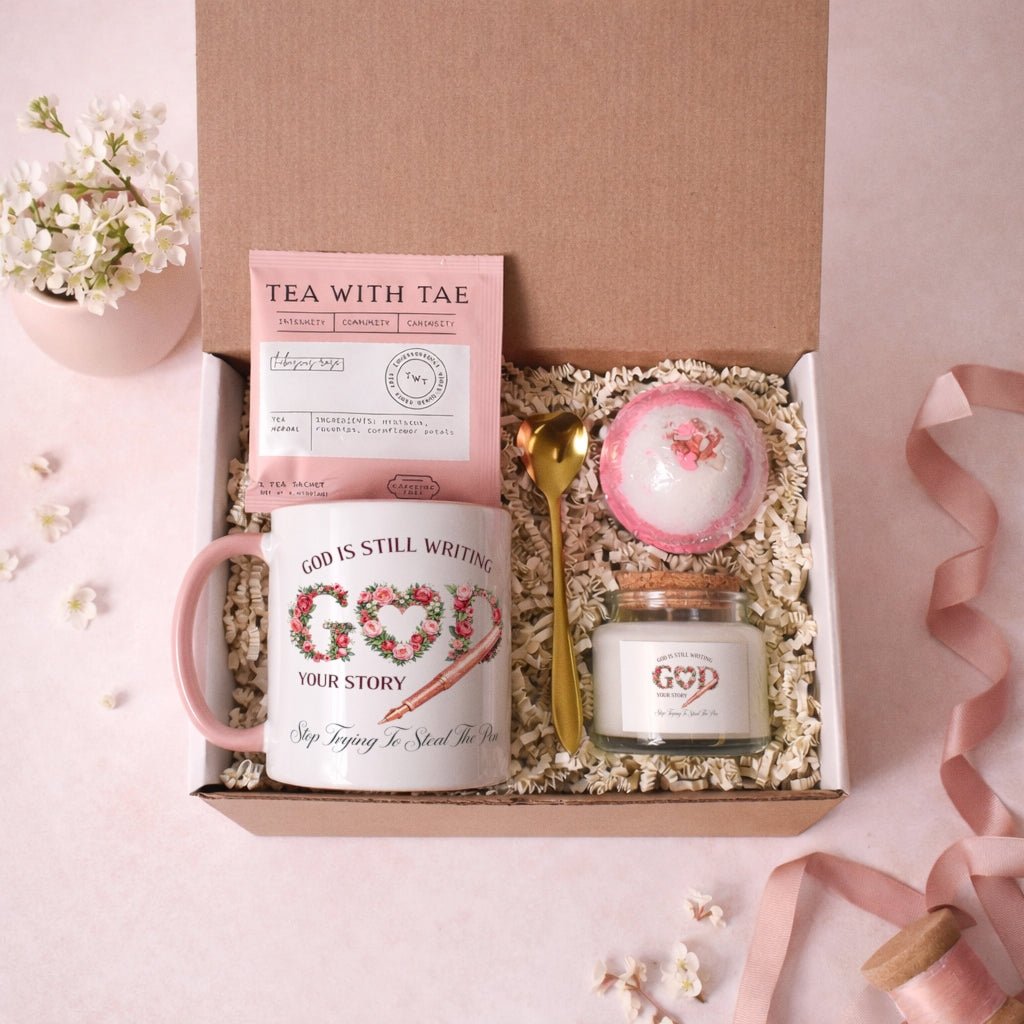 God Is Still Writing Your Story Relax, Sip & Unwind Christian Gift Set - ClaimedbyGodDesigns