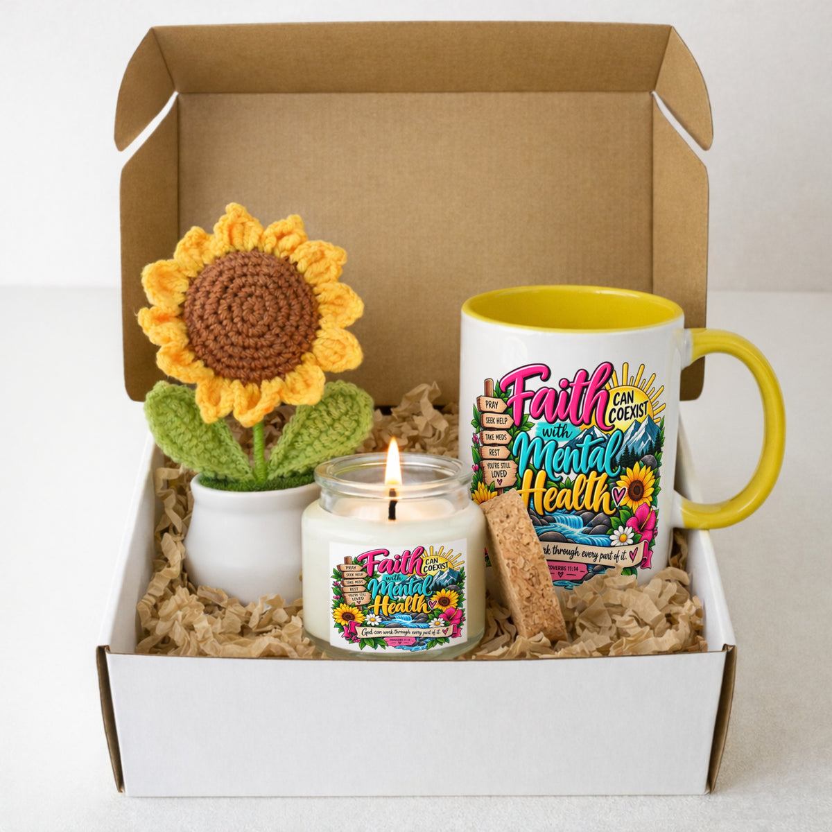 Faith Can Coexist With Mental Health Brighter Days Box - Claimed by God Designs