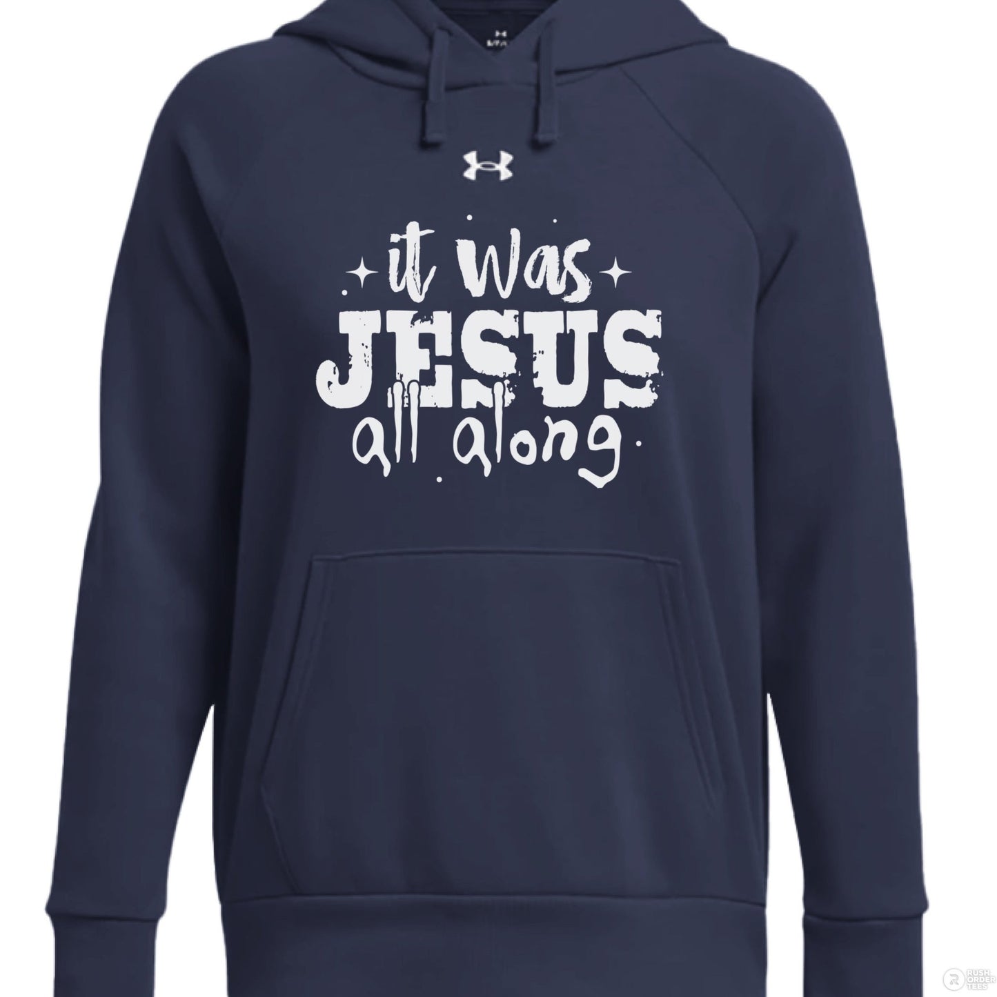 It Was Him All Along Women's Pullover Fleece Hooded Sweatshirt - ClaimedbyGodDesigns