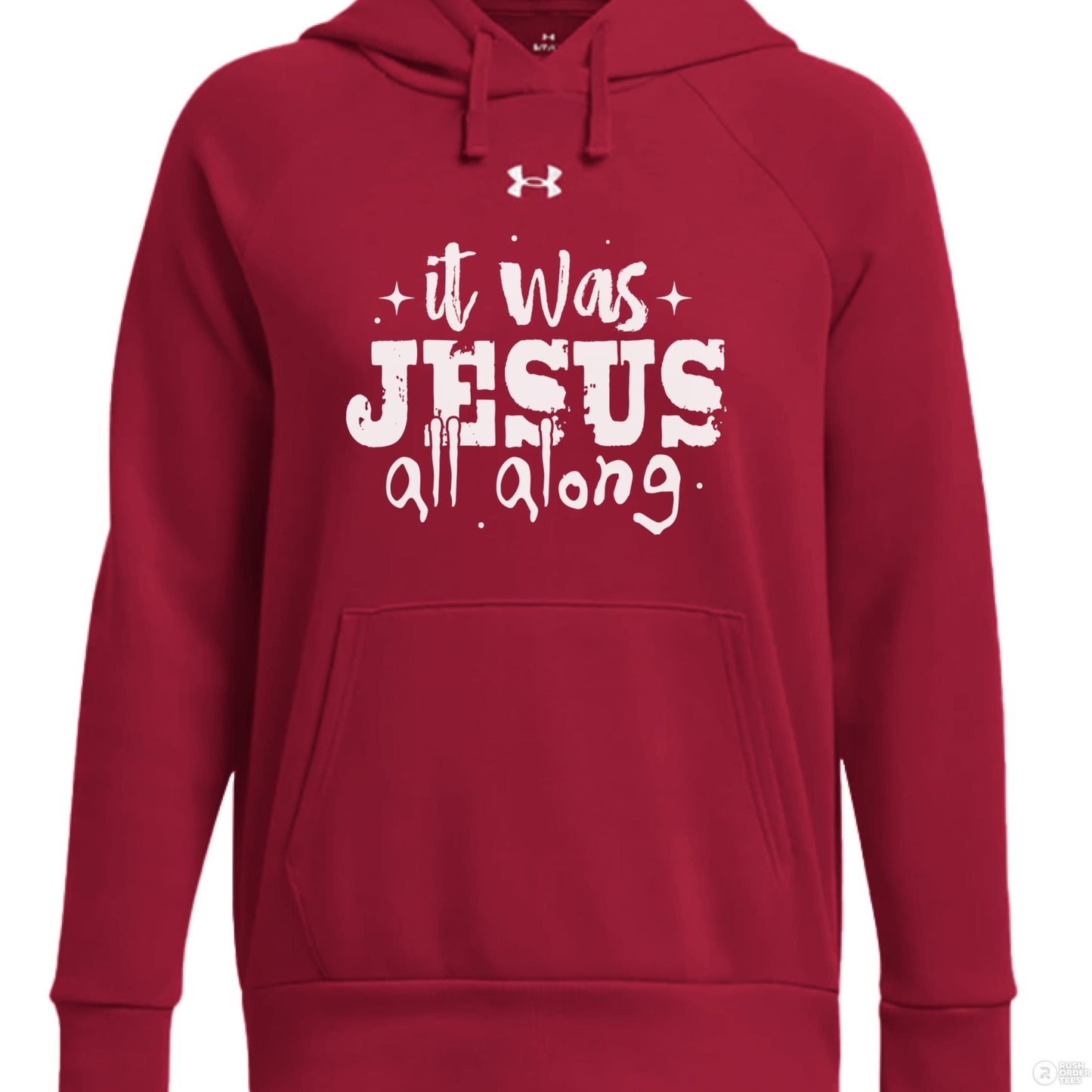 It Was Him All Along Women's Pullover Fleece Hooded Sweatshirt - ClaimedbyGodDesigns