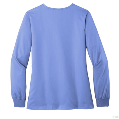 Seek First The Kingdom Women’s Christian Premiere Flex Full - Zip Scrub Jacket – Comfortable, Stylish, and Flexible Workwear - ClaimedbyGodDesigns