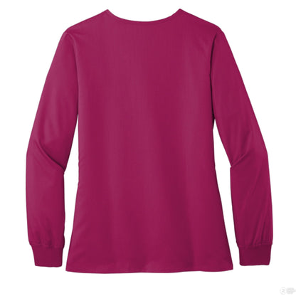 Seek First The Kingdom Women’s Christian Premiere Flex Full - Zip Scrub Jacket – Comfortable, Stylish, and Flexible Workwear - ClaimedbyGodDesigns