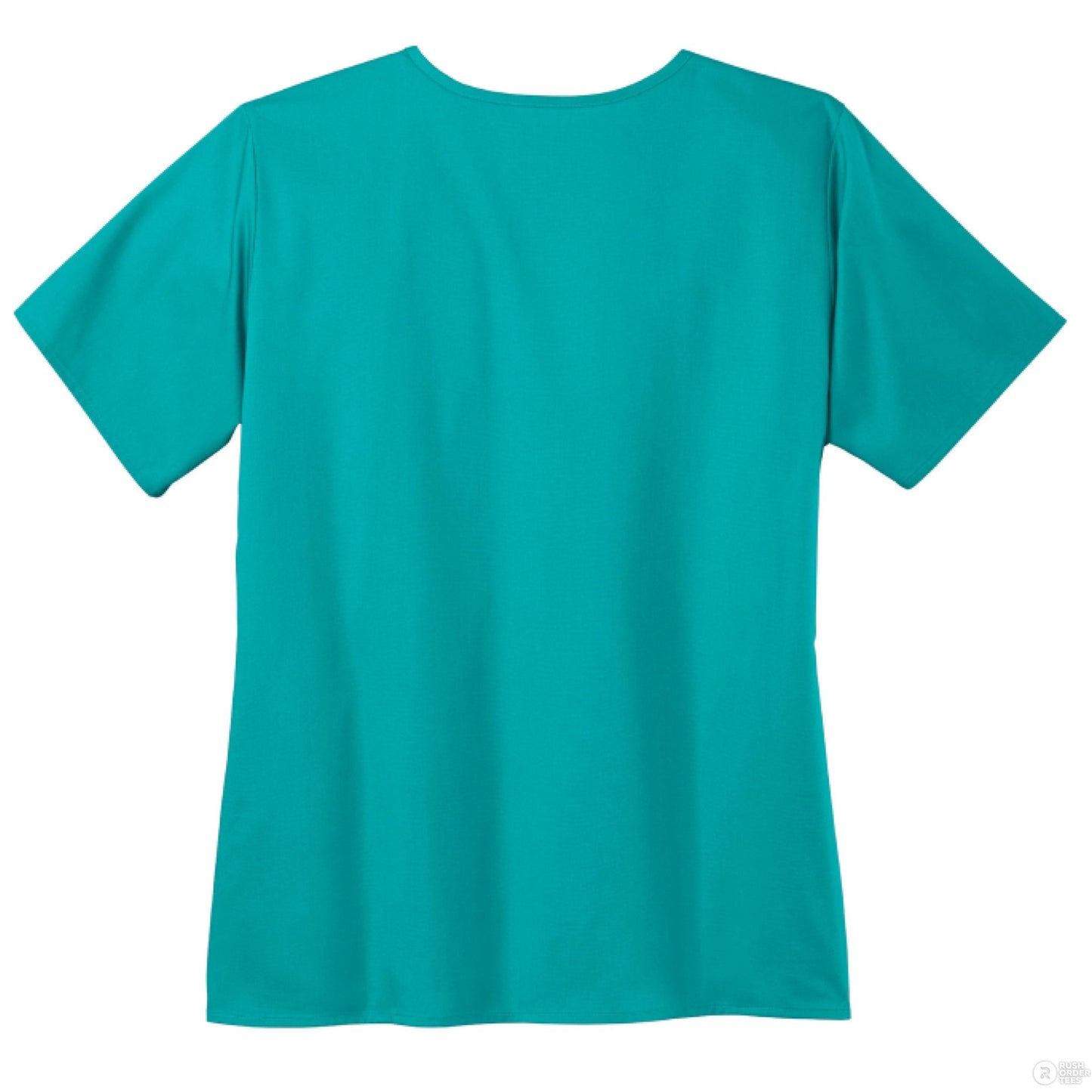 Seek First The Kingdom Women’s WorkFlex Mock Wrap Christian Scrub Top – Comfortable, Stylish, and Professional Workwear - ClaimedbyGodDesigns