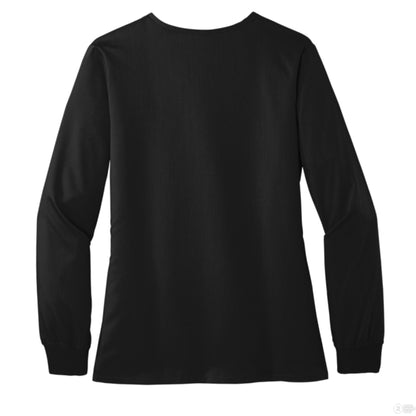 Keep Him First Women’s Christian Premiere Flex Full - Zip Scrub Jacket - ClaimedbyGodDesigns