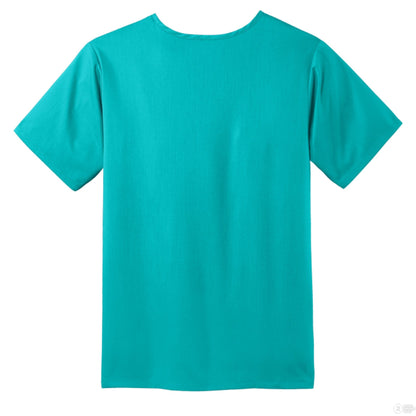 Keep Him First Men’s WorkFlex Mock Wrap Christian Scrub Top - ClaimedbyGodDesigns