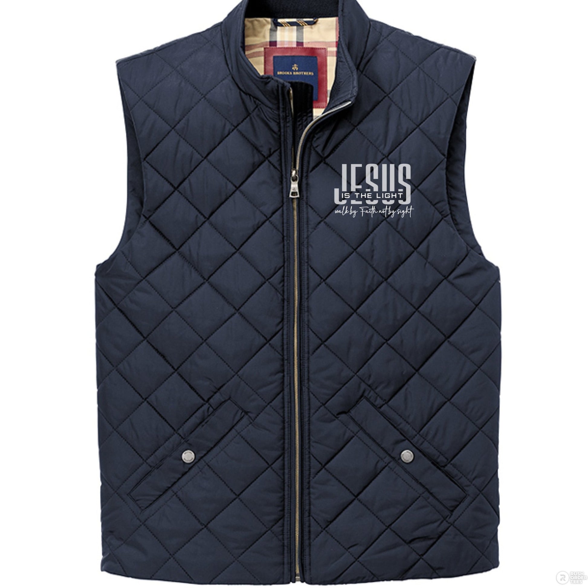 He Is The Light Men’s Christian Quilted Vest - ClaimedbyGodDesigns