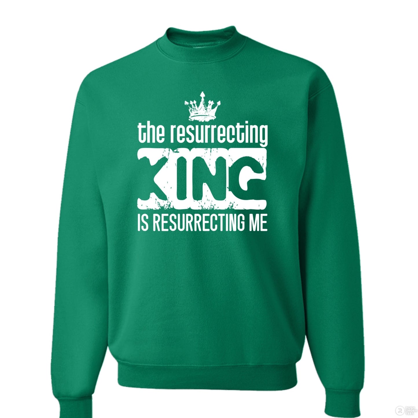 The Resurrecting King unisex Christian Fleece Pullover Crewneck Sweatshirt - ClaimedbyGodDesigns