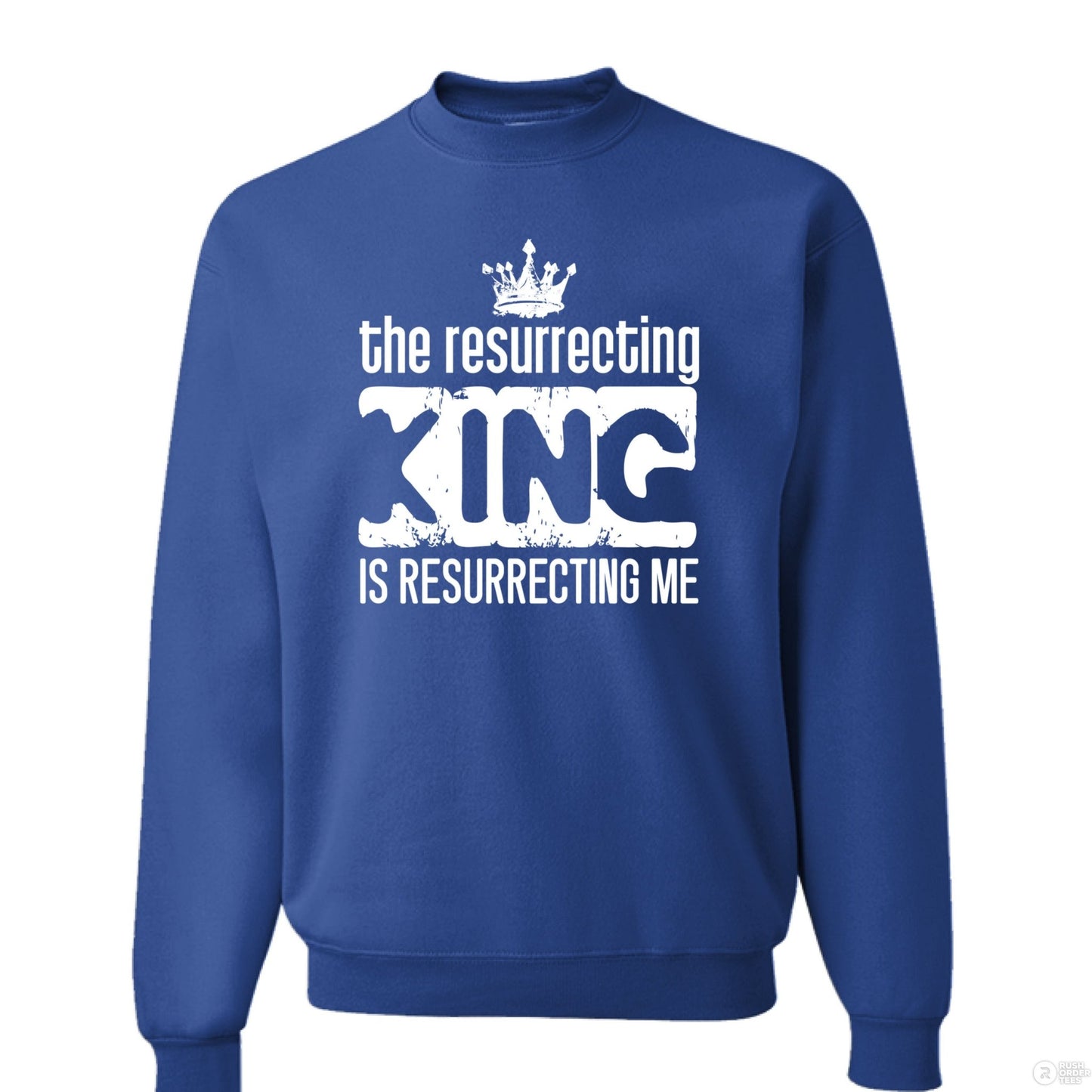 The Resurrecting King unisex Christian Fleece Pullover Crewneck Sweatshirt - ClaimedbyGodDesigns