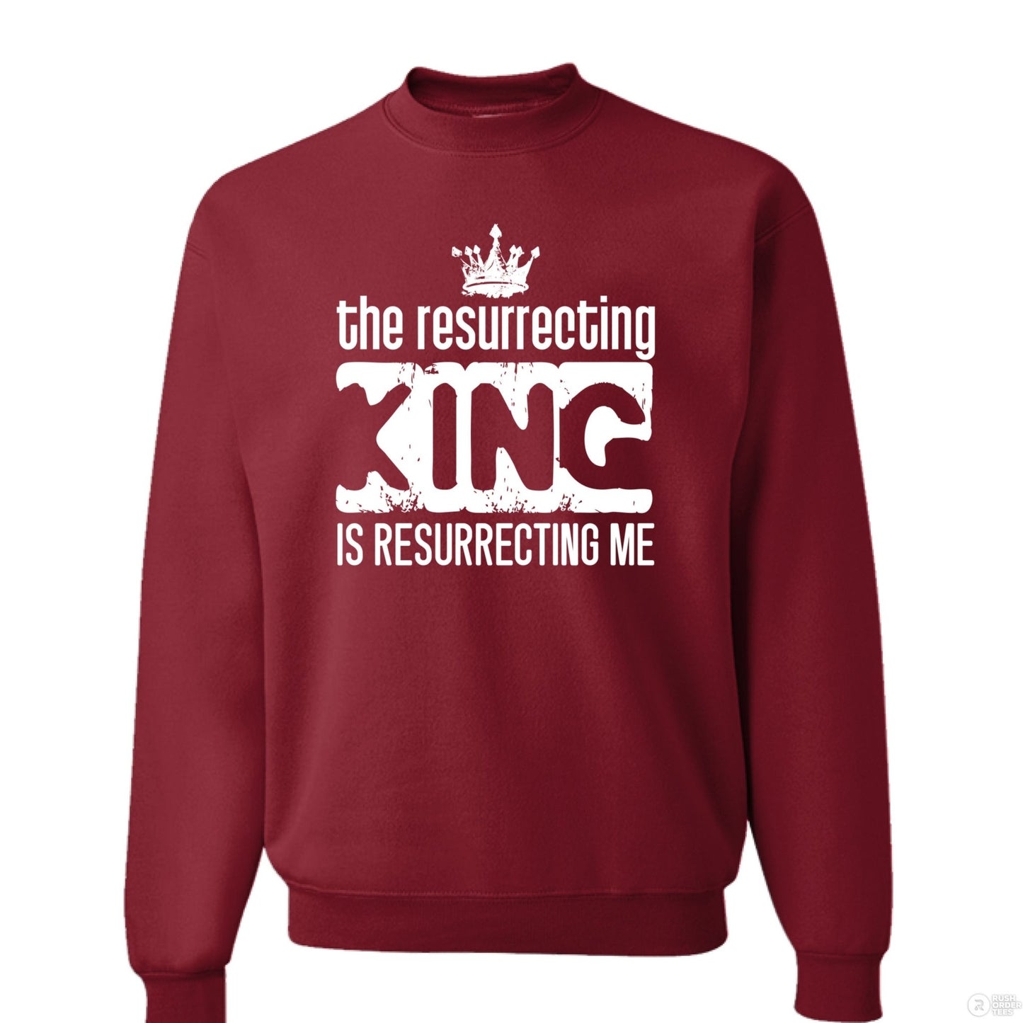 The Resurrecting King unisex Christian Fleece Pullover Crewneck Sweatshirt - ClaimedbyGodDesigns