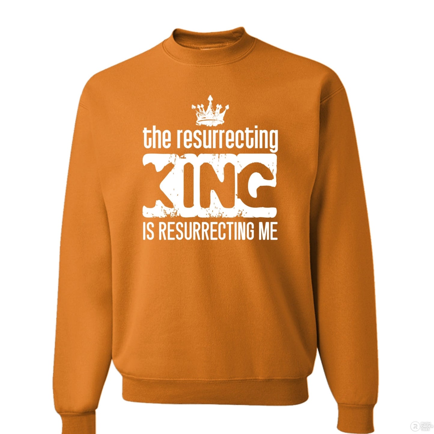 The Resurrecting King unisex Christian Fleece Pullover Crewneck Sweatshirt - ClaimedbyGodDesigns