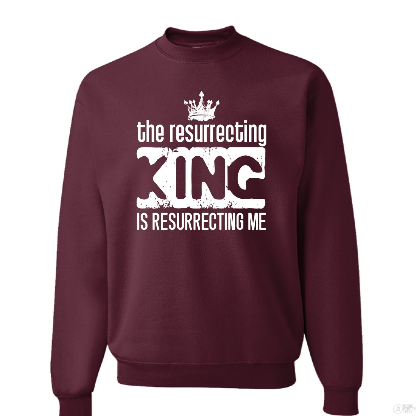 The Resurrecting King unisex Christian Fleece Pullover Crewneck Sweatshirt - ClaimedbyGodDesigns