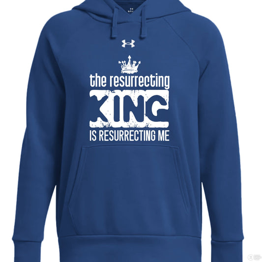 The Resurrecting King Women's Pullover Hooded Fleece Sweatshirt - ClaimedbyGodDesigns