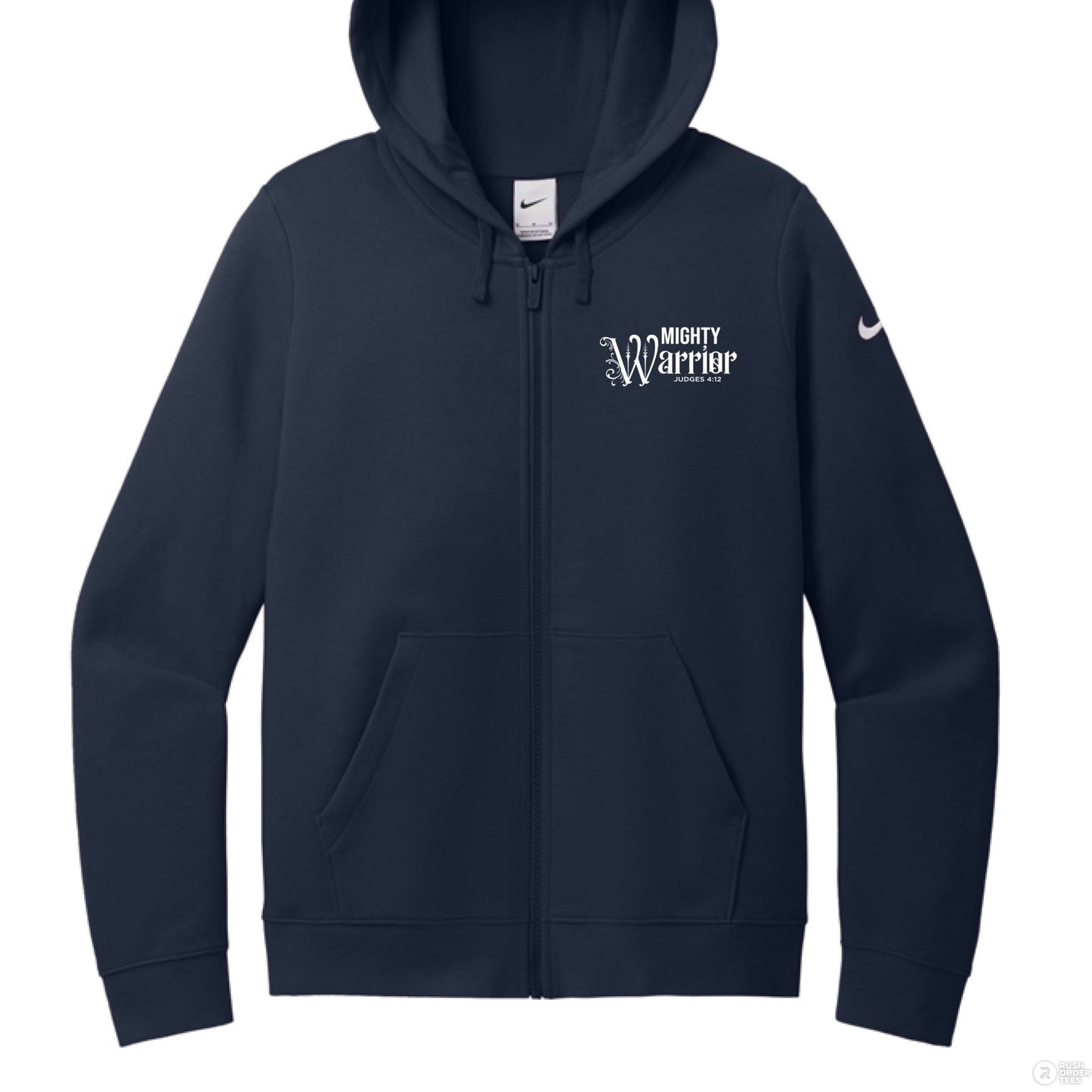 Mighty Warrior Women's Christian Fleece Full - Zip Hooded Sweatshirt - ClaimedbyGodDesigns