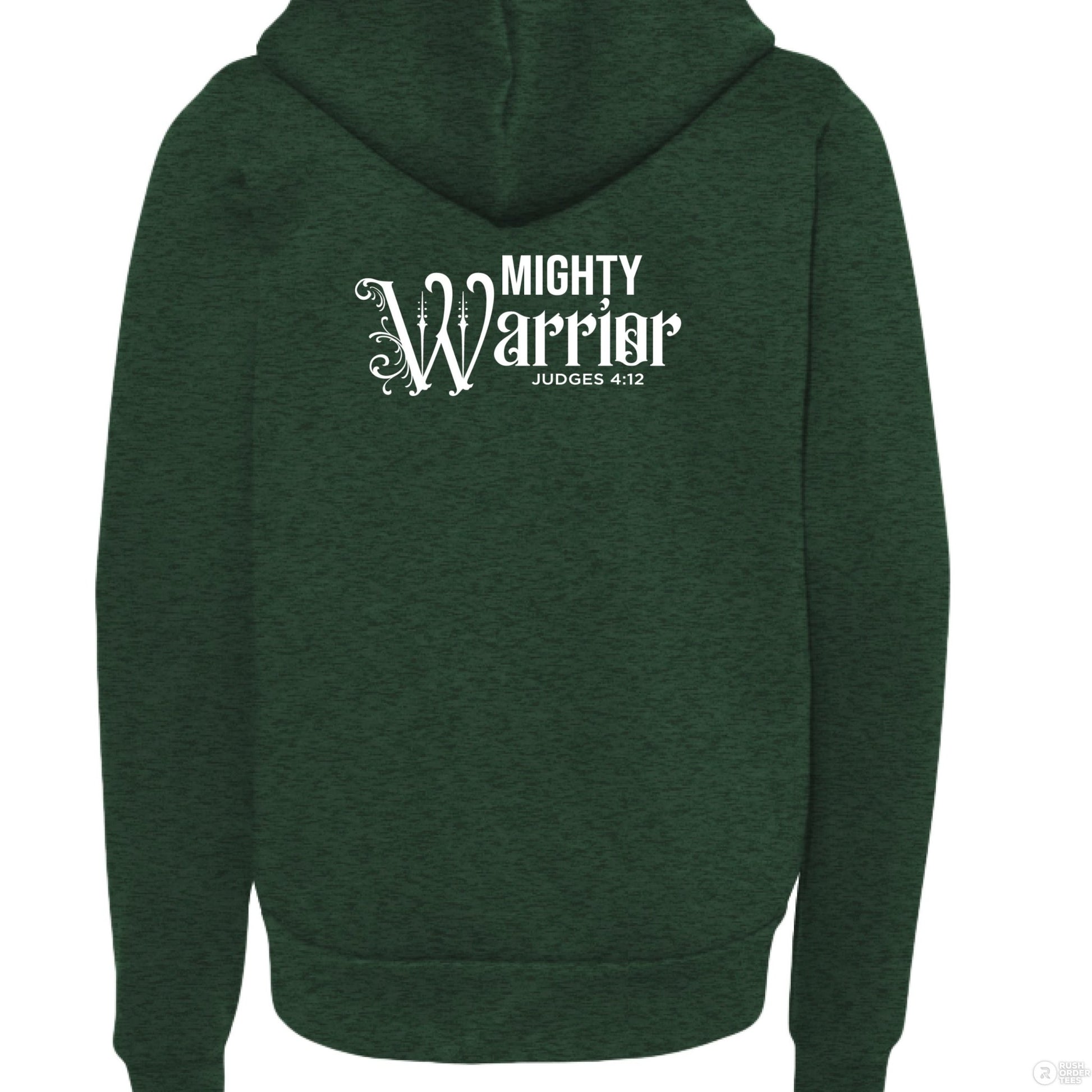 Mighty Warrior Youth Christian Fleece Full - Zip Hooded Sweatshirt - ClaimedbyGodDesigns