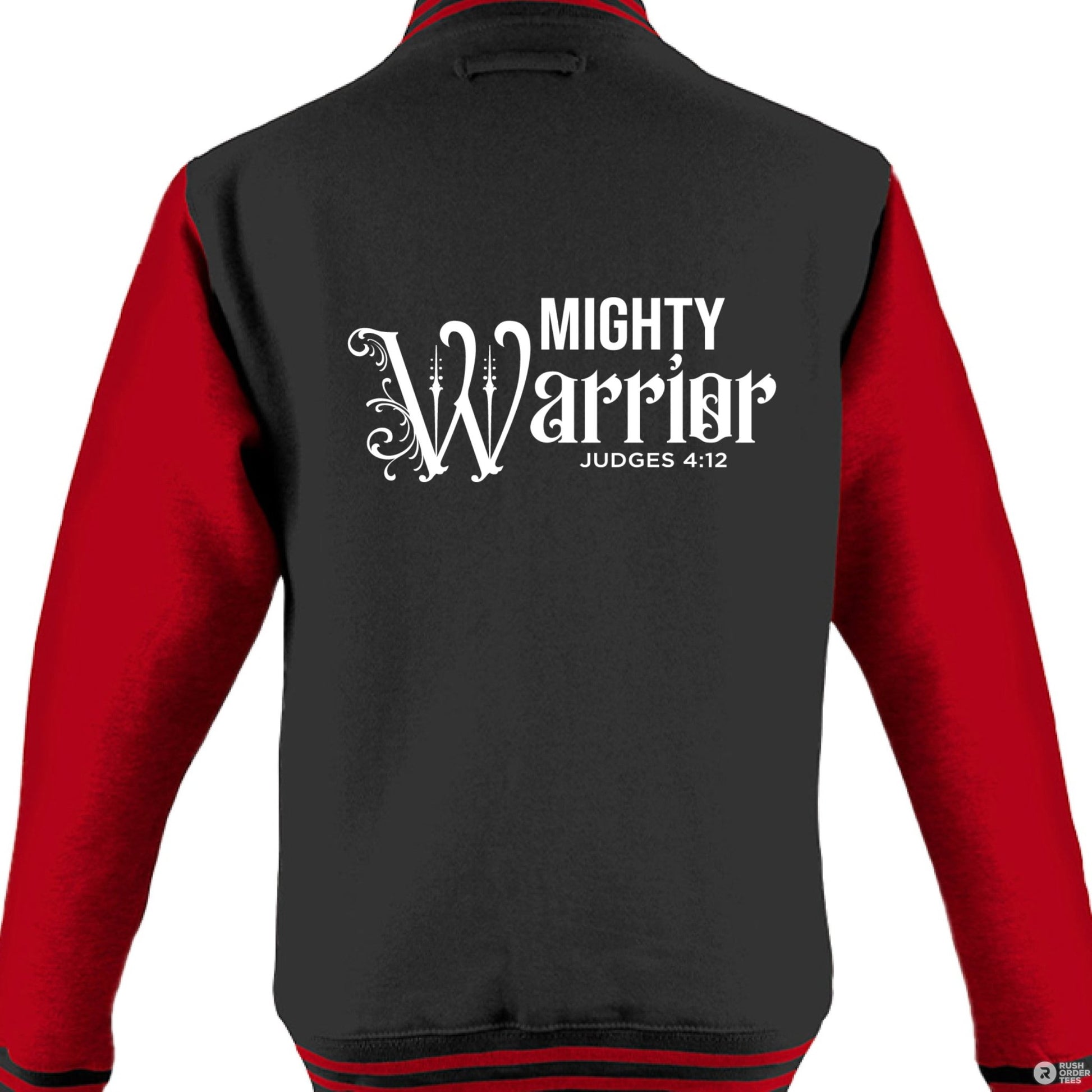 Mighty Warrior Men's Christian Heavyweight Letterman Jacket - ClaimedbyGodDesigns