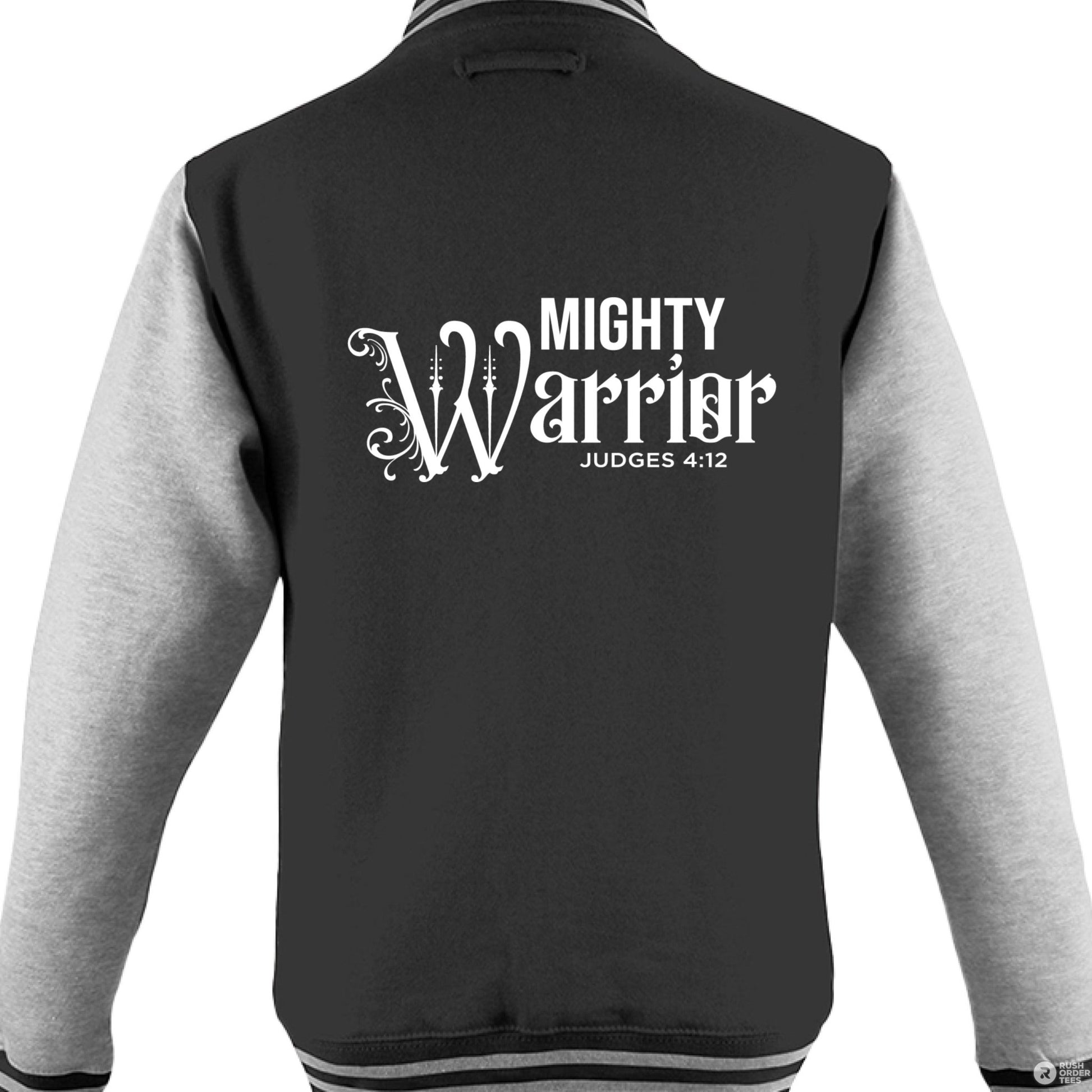 Mighty Warrior Men's Christian Heavyweight Letterman Jacket - ClaimedbyGodDesigns