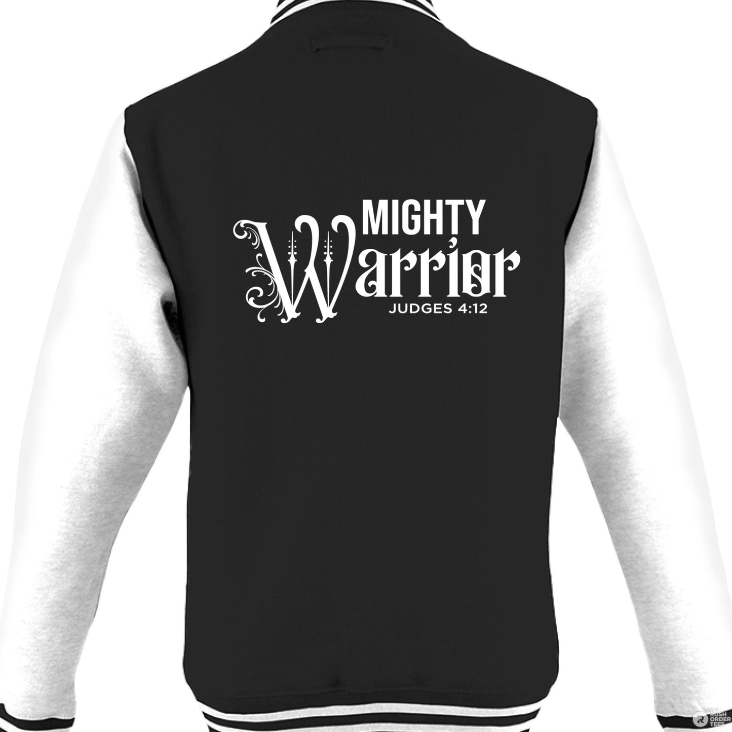Mighty Warrior Men's Christian Heavyweight Letterman Jacket - ClaimedbyGodDesigns