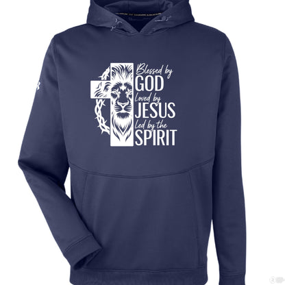 Blessed By Him Men’s Christian Pullover Hooded Sweatshirt - ClaimedbyGodDesigns